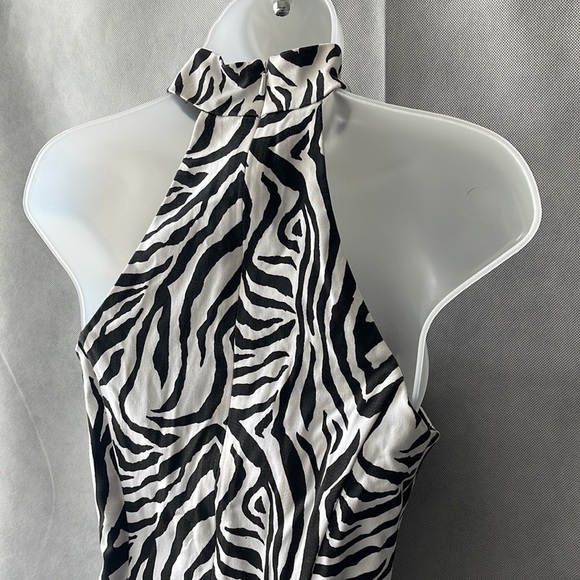 Jessica McClintock for Gunne Sax Millennium 2000 Zebra Print Gown Size Small/5 - Picture 3 of 6